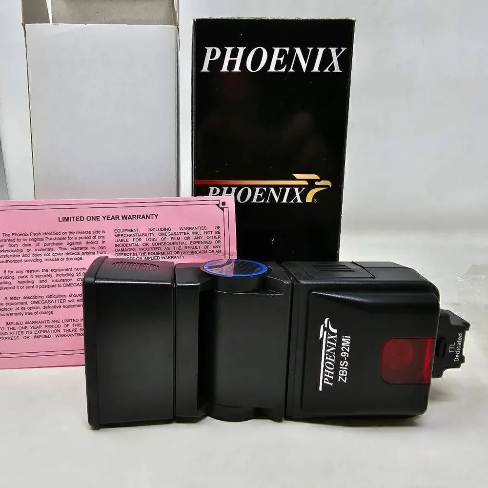 PHOENIX ZBIS-92MI ELECTRONIC AUTO FOCUS FLASH FOR MINOLTA MAXXUM CAMERAS NOS